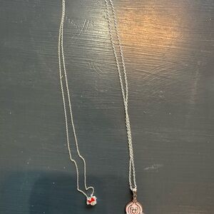 Elegant Silver and Pink Pendant Necklace